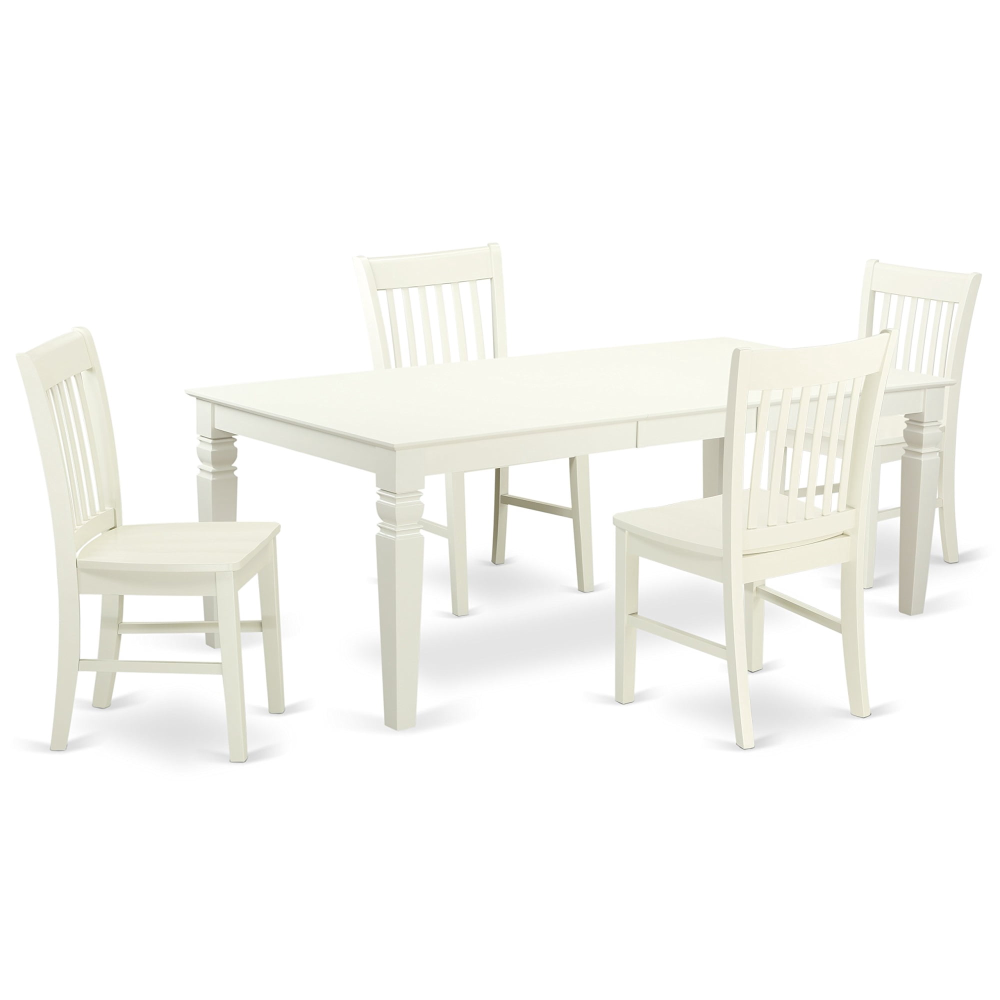 Ergode LGNO5-LWH-W, Logan 5 Piece Modern Dining Table Set, Rectangle ...