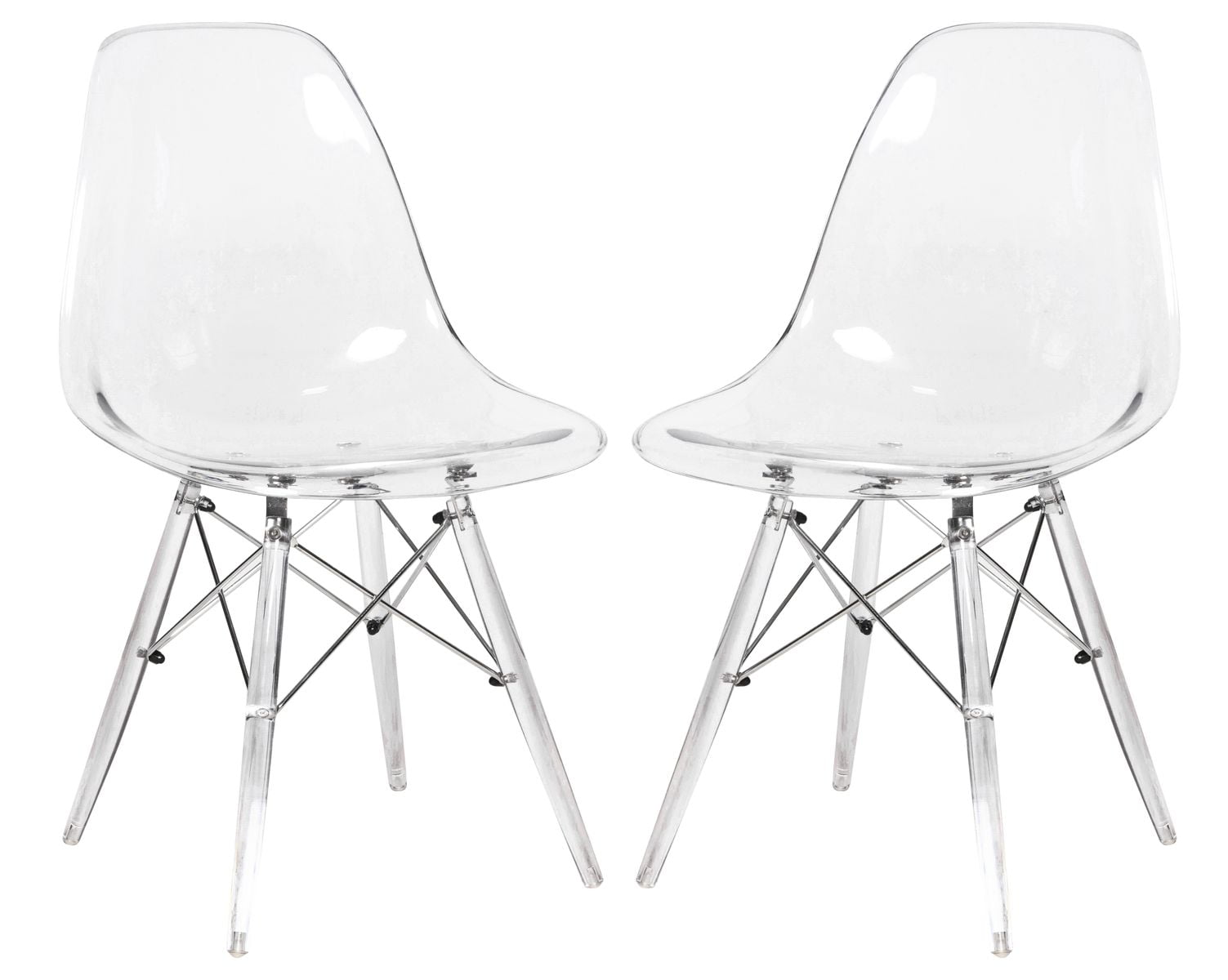 Clear Acrylic Cross Back Transparent Side Chair