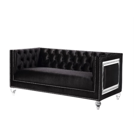 Ergode Loveseat w/2 Pillows Black Velvet