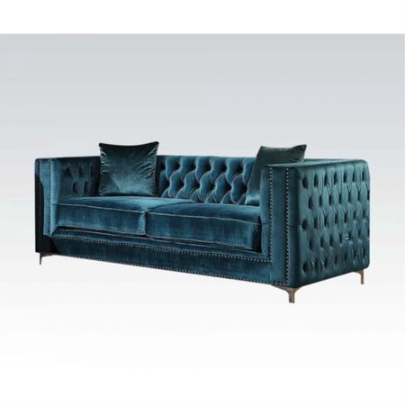 Ergode Loveseat (w/2 Pillows) Dark Teal Velvet