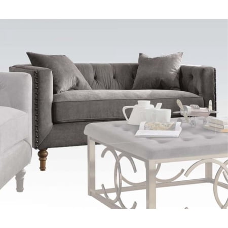 Ergode Loveseat (w/2 Pillows) Gray Velvet