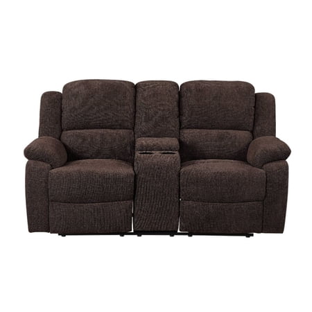 Ergode Loveseat w/Console (Motion) Brown Chenille