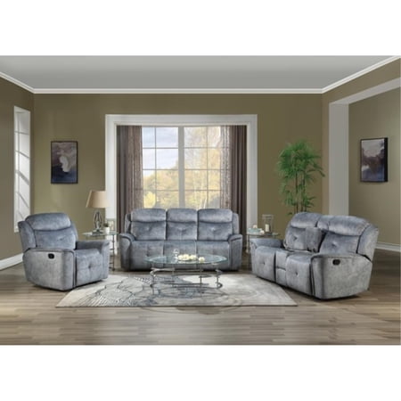 Ergode Loveseat w/Console (Motion) Silver Gray Fabric