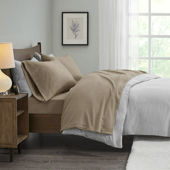 Brown Micro Fleece Sheet Set - Ultra Soft & Cozy 100% Polyester Bedding - Perfect for All Seasons - Enhance Your Sleep Experience with Luxurious Comfort