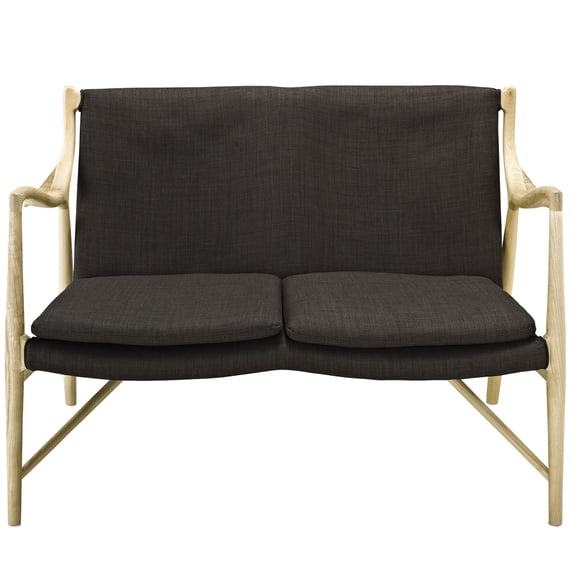 Ergode Makeshift Upholstered Fabric Loveseat - Natural Brown