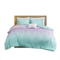 thumbnail image 1 of Ergode Metallic Glitter Ombre Reversible Comforter Set - Aqua, Blush, Pastel Purple - Ultra-Soft, Vibrant Design - Includes Shams & Pillow - Machine Washab, 1 of 4