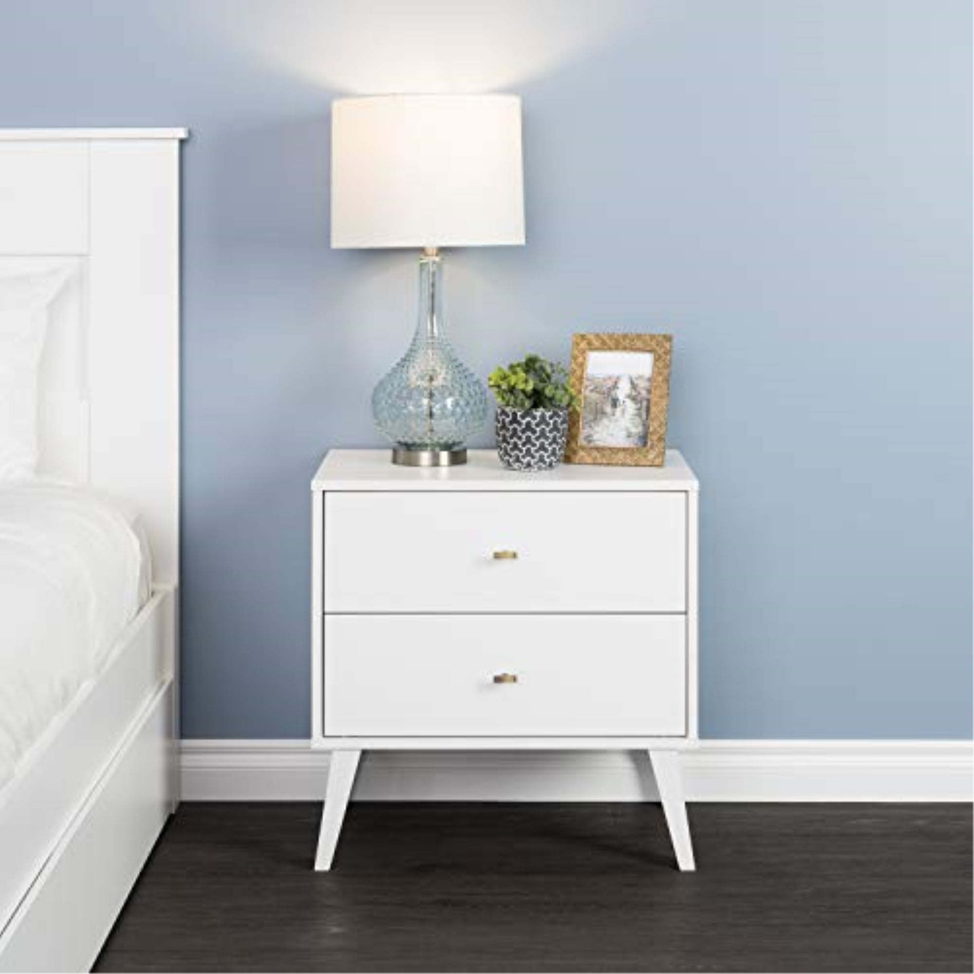 Ergode Milo 2-drawer Nightstand, White