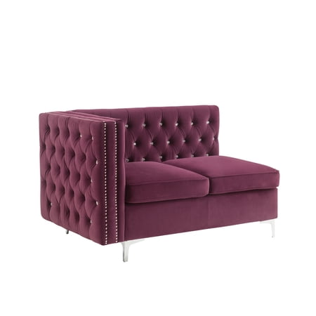 Ergode Modular - Armless Loveseat w/2 Pillows Burgundy Velvet