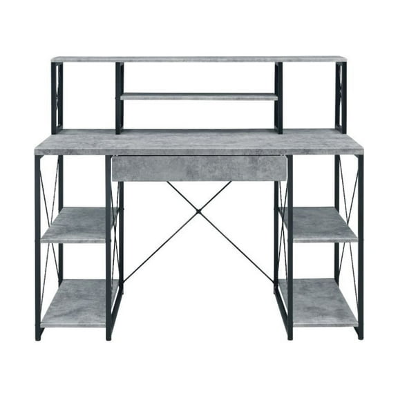 Ergode Music Recording Studio Desk Faux Concrete & Black