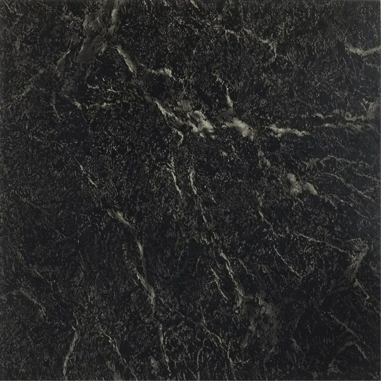 Achim Nexus Self Adhesive Vinyl Floor Tile - 20 Tiles/20 Sq. ft., 12 x 12, Black with White Vein Marble Achim Nexus Self Adhesive Vinyl Floor Tile - 20 Tiles/20 Sq. ft., 12 x 12, Black with White Vein Marble