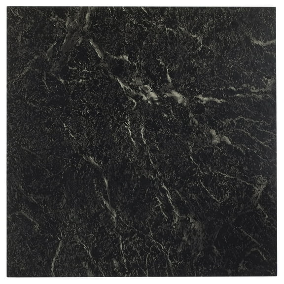 Ergode Nexus Black with White Vein Marble 12x12 Self Adhesive Vinyl Floor Tile - 20 Tiles/20 sq. ft.