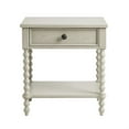thumbnail image 1 of Ergode Nightstand - Charming Whitewash Finish, Single Drawer & Lower Shelf for Ample Storage, Elegant Farmhouse Design with Turned Solid Wood Legs. Easy Assembly. Perfect Addition to Any Bedroom., 1 of 5