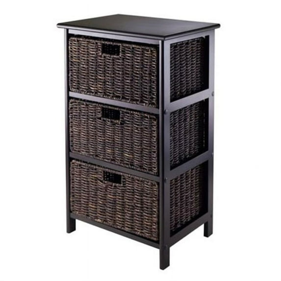 Ergode Omaha Storage Rack, 3 Storage Baskets, Black