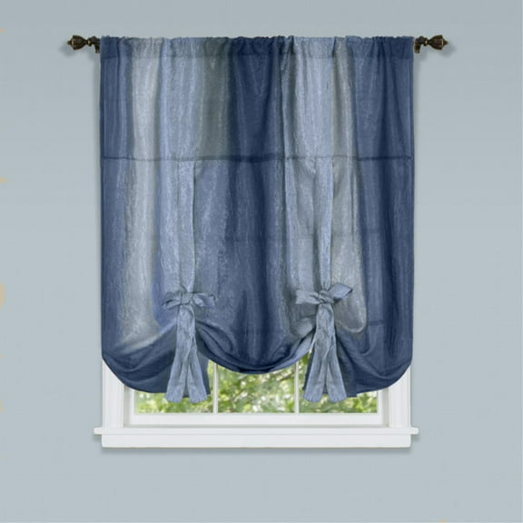 Ergode Ombre Window Curtain Tie Up Shade 50x63 - Blue