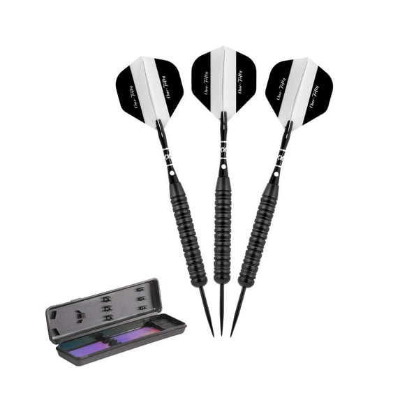 Ergode One-Fifty Steel Tip Darts - Retro Style, Durable Metal Alloy Barrels, Precise Grip, Lightweight Shafts, Secure Fit, Vintage Flights, Made in England