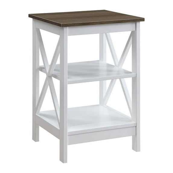 Stylish and Versatile Oxford End Table with Shelves - Contemporary X Frame Design - Spacious Storage - Durable and Safe - Ergode Oxford Collection