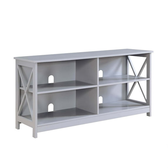 Ergode Oxford TV Stand with Shelves - Contemporary Style, Open Concept Design, Cable Management, Durable MDF, 5-Shelf Unit, Refreshing Touch to Decor