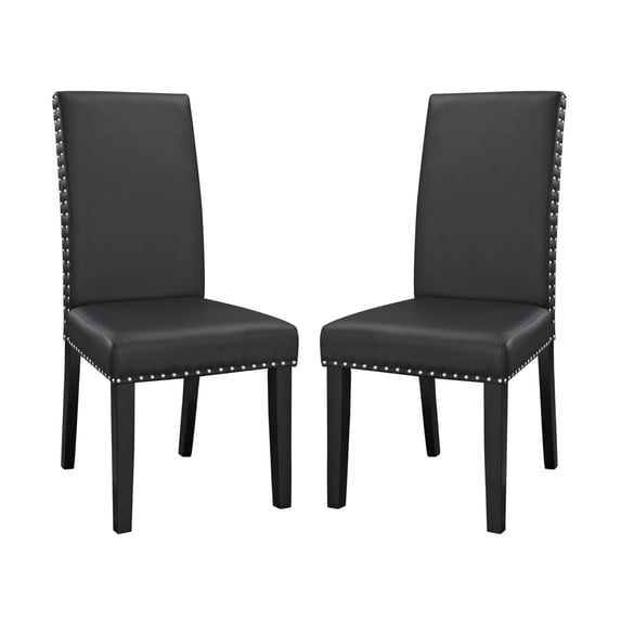 Ergode Parcel Dining Side Chair Vinyl Set of 2 - Black