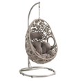 thumbnail image 1 of Ergode Patio Hanging Chair with Stand Light Gray Fabric & Wicker, 1 of 4
