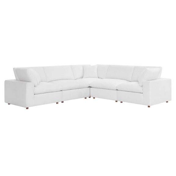 Ergode Plush Comfort Sectional Sofa Set with Down Filled Overstuffed Cushions - 5 Piece