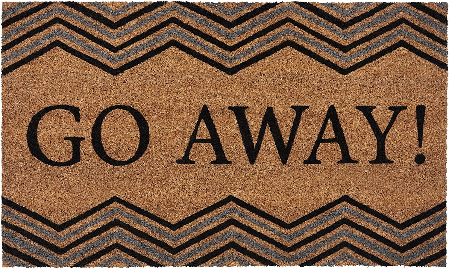 Go Away Black and Natural Coir Outdoor Door Mat