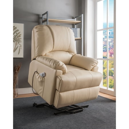 Ergode Recliner w/Power Lift & Massage Beige PU