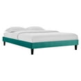 thumbnail image 1 of Ergode Reign Twin Performance Velvet Platform Bed Frame - Teal, 1 of 5