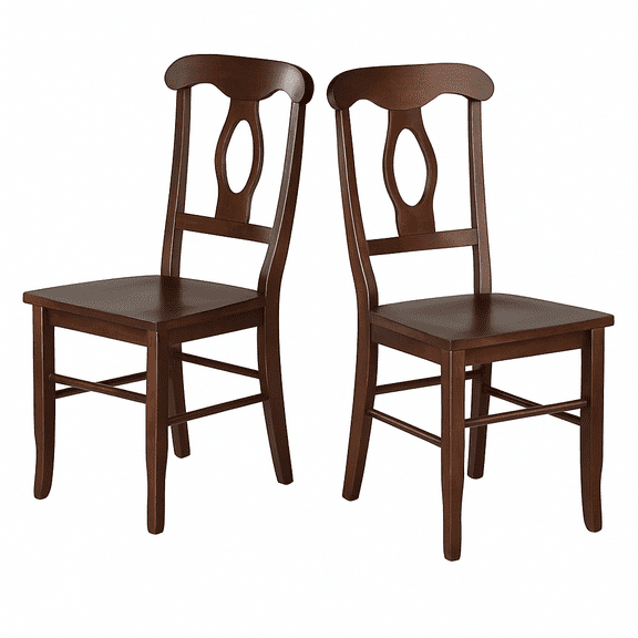 Ergode Madison Walnut Dining Chairs Set of 2 Solid Wood Kitchen Table Chairs, Elegant Rainbow Back Design, Wooden Dining Room Chairs for Kitchen & Dining