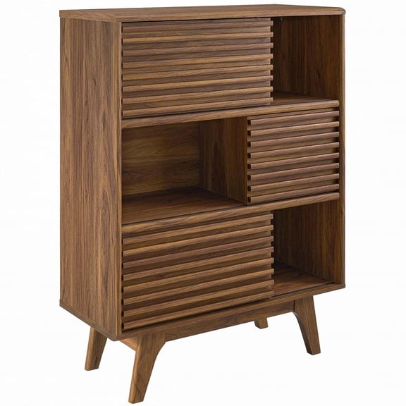 Ergode Render Three-Tier Display Storage Cabinet Stand - Walnut