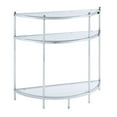 thumbnail image 1 of Ergode Royal Crest 3 Tier Glass Entryway Table - Modern & Stylish Chrome Frame, Spacious Shelves for Collectibles & Storage, 1 of 1