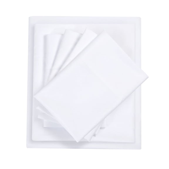 Ergode Sheet Set with Side Storage Pockets - Soft & Smooth Fabric, Elastic Pockets for Devices - OEKO-TEX Certified - 1 Flat Sheet, 1 Fitted Sheet, 4 Pillowcases - Stylish & Convenient Bedding