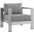 thumbnail image 1 of Ergode Shore Outdoor Patio Aluminum Armchair - Silver Gray, 1 of 4