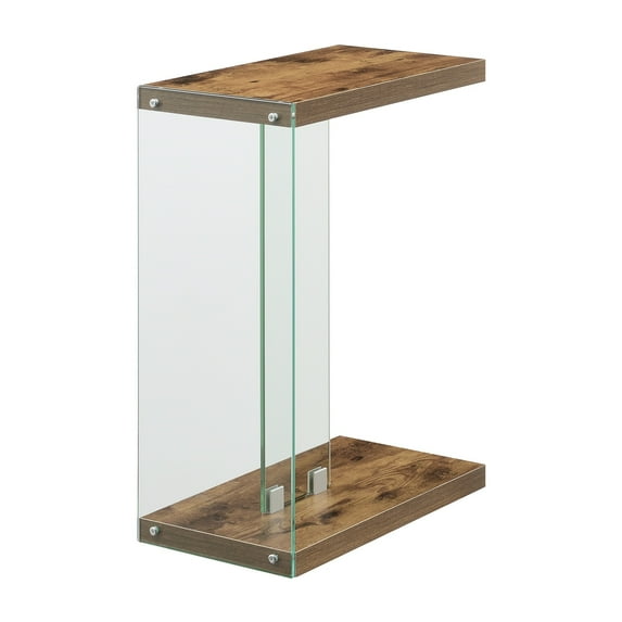 Ergode SoHo C End Table - Versatile Design, Slides Under Sofa, Clear Glass Panels, Durable Honeycomb Particleboard, Modern Contemporary Style