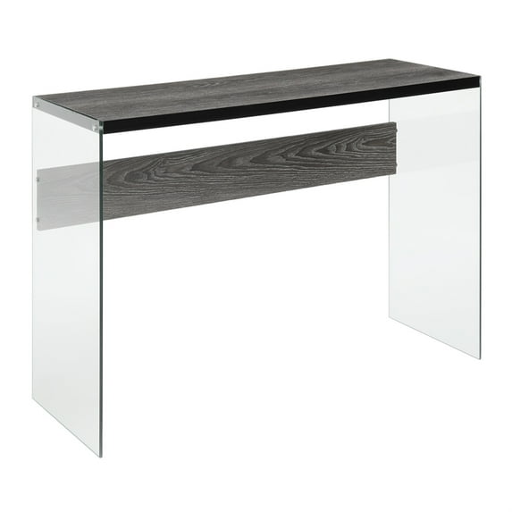 Ergode SoHo Console Table - Sleek Design, Tempered Glass Sides, Modern Contemporary Style - Perfect for Living Room, Entryway, or Home Office - Easy Assembly, Extra Storage with Optional Bins