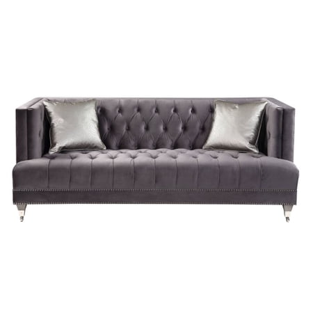 Ergode Sofa w/2 Pillows Gray Velvet