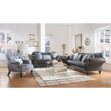 Ergode Sofa (w/4 Pillows) Dark Gray Velvet