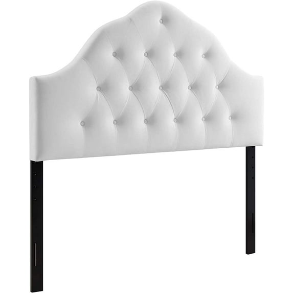 Ergode Sovereign Queen Diamond Tufted Performance Velvet Headboard - White