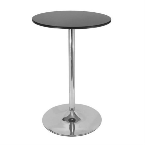 spectrum pub table 28 inch round black with chrome leg
