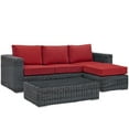 thumbnail image 1 of Ergode Summon 3 Piece Outdoor Patio Sunbrella Sectional Set - Canvas Red, 1 of 5