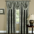 thumbnail image 1 of Sage Floral Transitional Blackout Curtain Panel: Pleated Waterfall Valance, 1 of 3