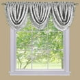 thumbnail image 1 of Silver Floral Transitional Blackout Curtain Panel: Pleated Waterfall Valance, 1 of 2