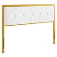 thumbnail image 1 of Ergode Teagan Tufted King Performance Velvet Headboard - Gold White, 1 of 5