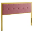 thumbnail image 1 of Ergode Teagan Tufted Twin Performance Velvet Headboard - Gold Dusty Rose, 1 of 5