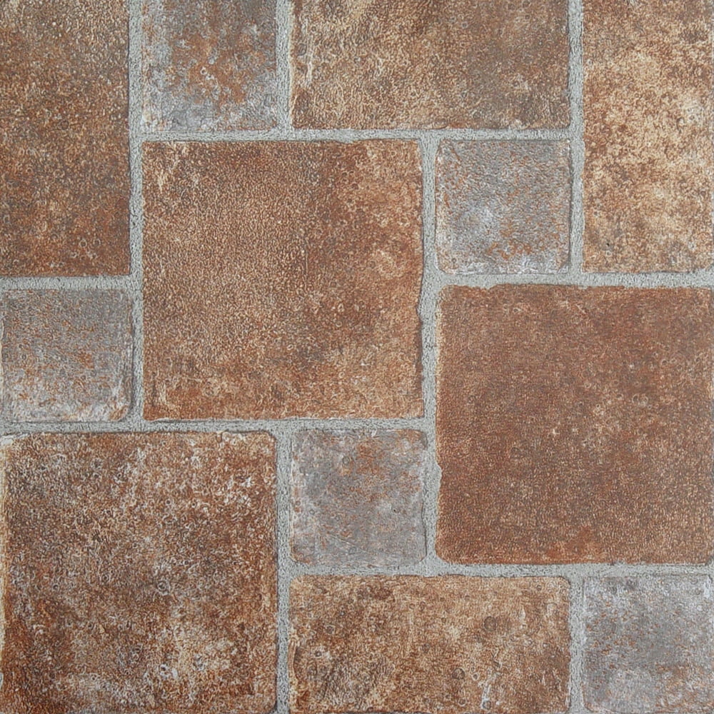 Ergode Tivoli Brick Pavers 12x12 Self Adhesive Vinyl Floor Tile - 45 Tiles/45 sq. ft.