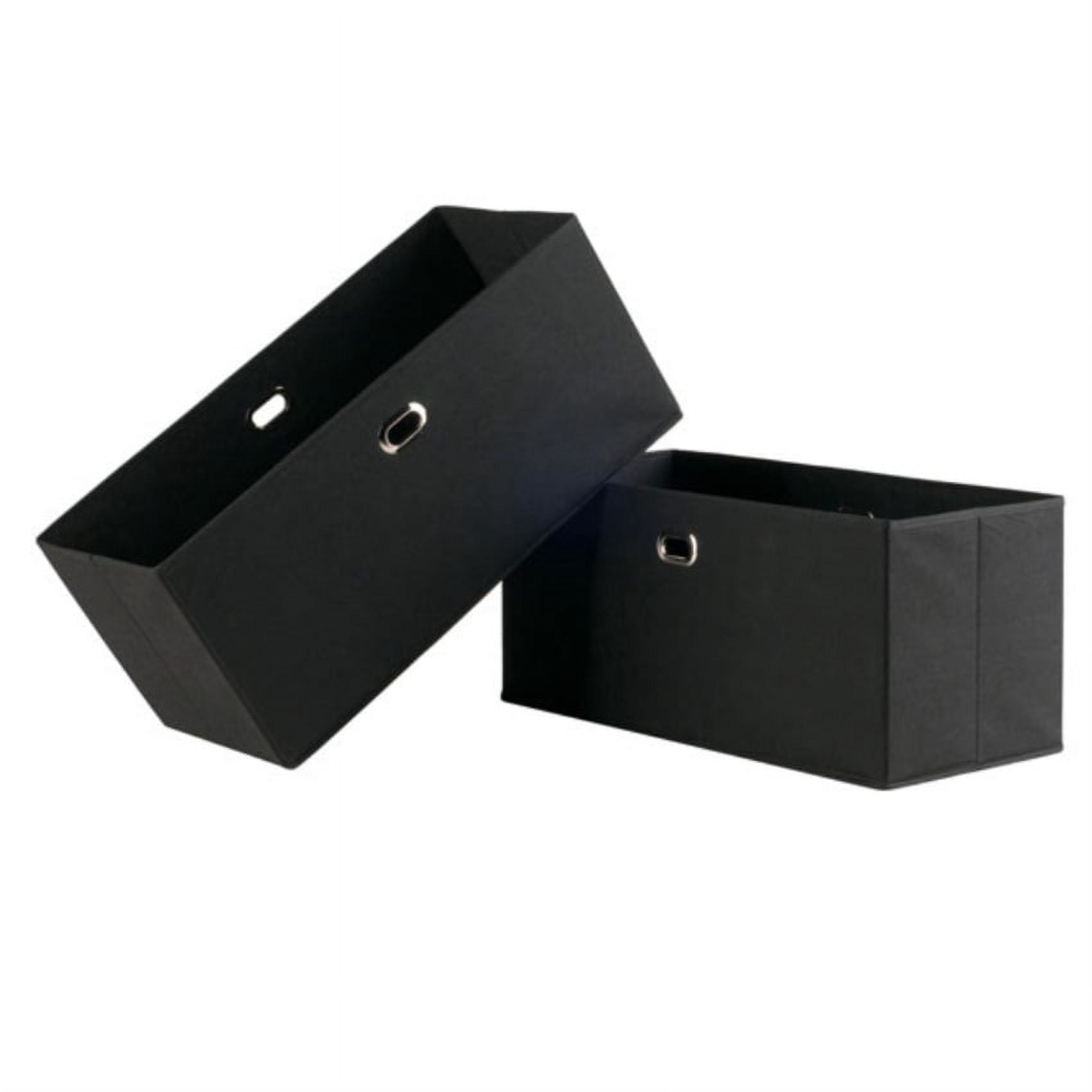 Ergode Torino 2-Pc Folding Fabric Baskets, Black