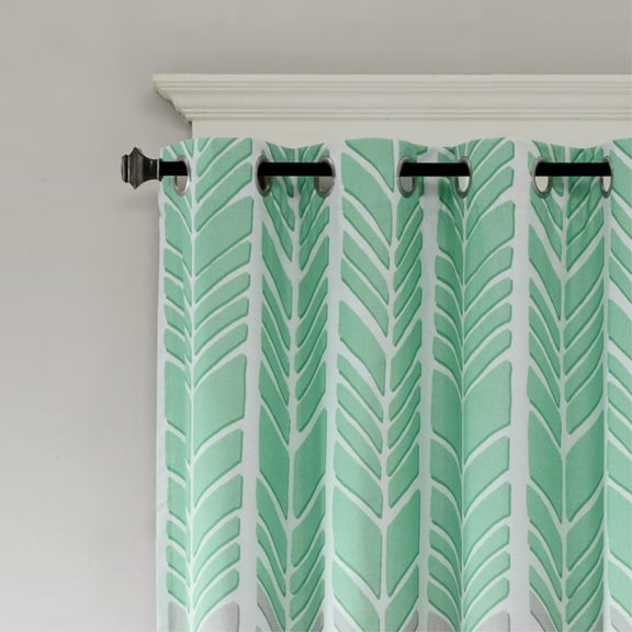 Ergode Total Blackout Window Panel - Geometric Design, 100% Blackout, Energy Efficient, Grommet Top, Machine Washable - Light Grey, Taupe, Aqua - Enhance Your Rooms Ambiance!