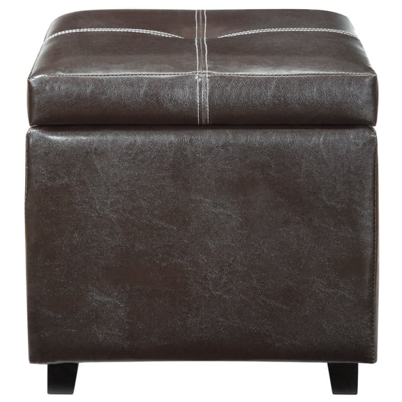 Ergode Treasure Upholstered Vinyl Ottoman - Espresso