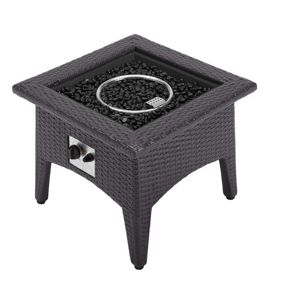 Ergode Vivacity Outdoor Patio Fire Pit Table - Espresso