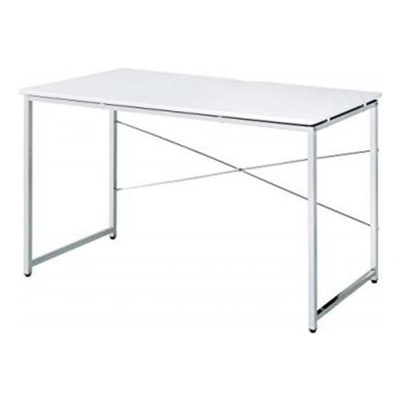 Ergode Writing Desk White & Chrome Finish