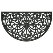 Wrought Iron Rubber Door Mat, 18" L x 30" W, Slice, Ironworks